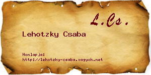 Lehotzky Csaba névjegykártya